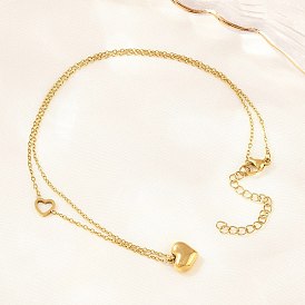 304 кулон ожерелья из нержавеющей стали с сердцем, ионное покрытие (ip), долговечный