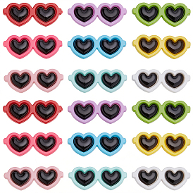 54шт 9 цветные кабошоны из непрозрачной смолы, очки в форме сердца, для изготовления ювелирных изделий