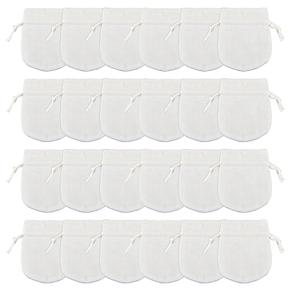 24pcs sacs de rangement en velours, pochettes à cordon sac d'emballage, ovale
