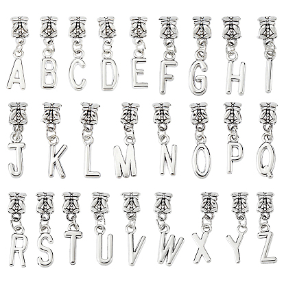52 шт., европейские подвески из сплава в тибетском стиле, Подвески с большими отверстиями, Письмо ~ Z