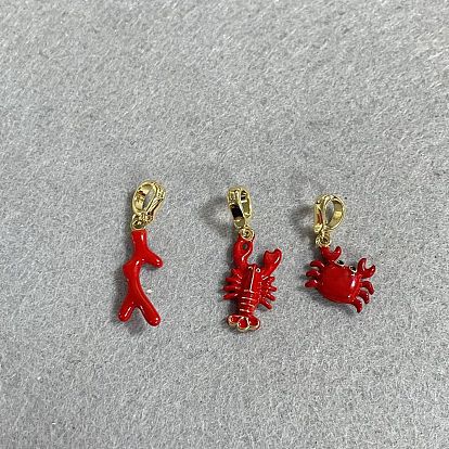 3piezas de colgantes decorativos de latón y aleación esmaltada, con latón veces sobre cierres