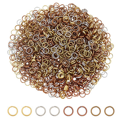 1600 шт 4 цвета железа открытые прыжковые кольца, без никеля , круглые кольца