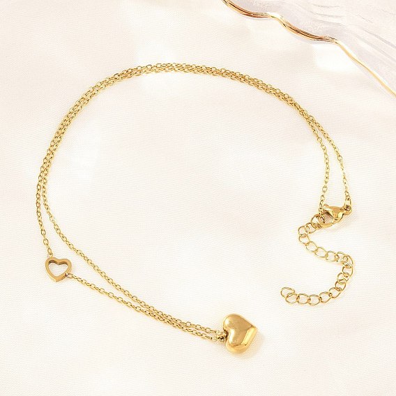 304 кулон ожерелья из нержавеющей стали с сердцем, ионное покрытие (ip), долговечный