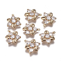 Brass Micro Pave Clear Cubic Zirconia Links/Connectors, Flower
