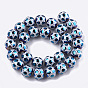 Electroplate Glass Beads Strands, for Jewish, Round with Star of David
