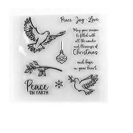 Silicone Clear Stamp, Rectangle with Bird