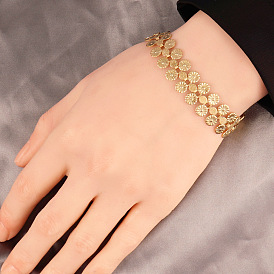 304 браслеты из нержавеющей стали с плоскими круглыми звеньями для женщин