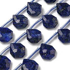 Natural Lapis Lazuli Beads Strands, Dyed, Top Drilled, Teardrop, Faceted