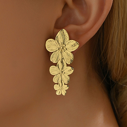 Преувеличенные европейские и американские металлические серьги-подвески в виде цветов для женщин.