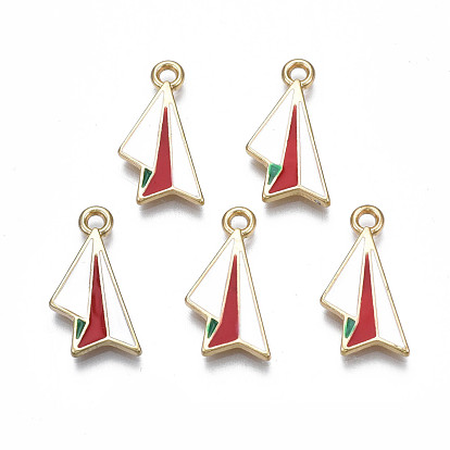 Crémaillère placage pendentifs en émail d'alliage, or et de lumière, sans cadmium et sans nickel et sans plomb, avion en papier