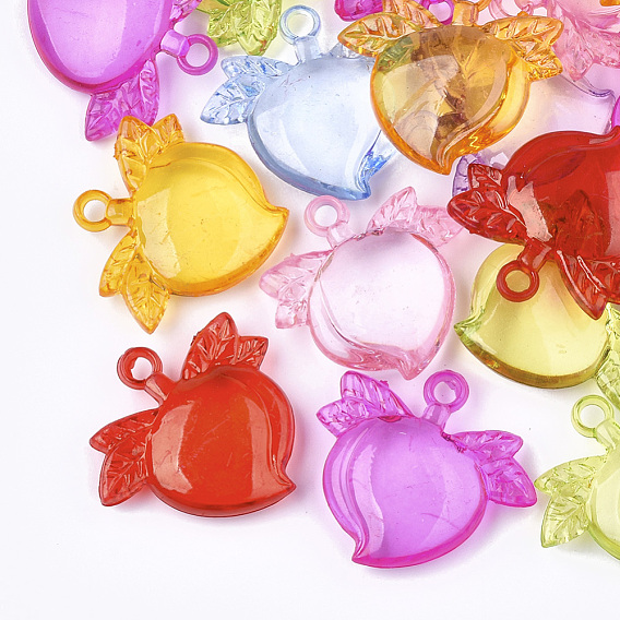 Transparent Acrylic Pendants, Peach