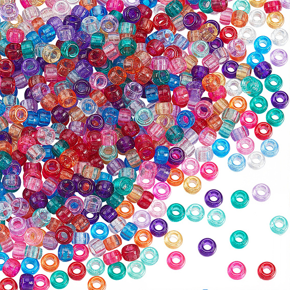 1100шт пластиковые бусины, с блеском порошок, рондель