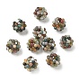 Natural Indian Agate Woven Beads, Cluster Beads, Round