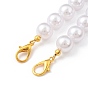 ABS Plastic Imitation Pearl Bag Handles, with Zinc Alloy Lobster Claw Clasps, for Bag Straps Replacement Accessories
