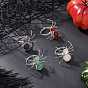 3Pcs Natural Gemstone Finger Rings, Spider
