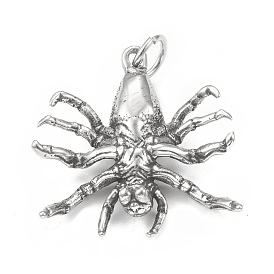 304 Stainless Steel Pendants, with Jump Ring, Spider Charm