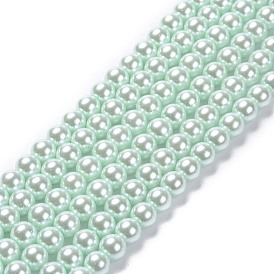 Perles de verre de qualité A, nacré, ronde