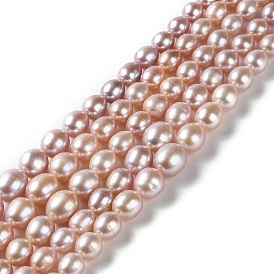 Natural Cultured Freshwater Pearl Beads Strands, Gradient Rice, Grade 6A+
