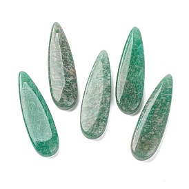 Natural Amazonite Pendants, Teardrop Charms