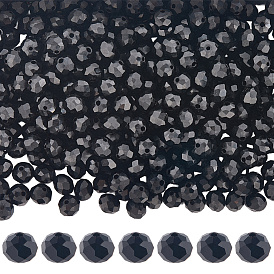 Непрозрачные сплошные цветные стеклянные бусины, граненые, рондель