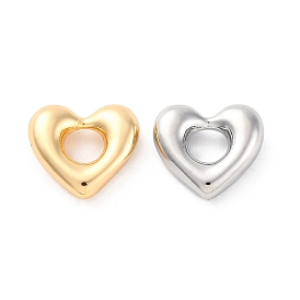 Латунные бусины, без кадмия, без никеля и без свинца, сердце, бусины с большим отверстием
