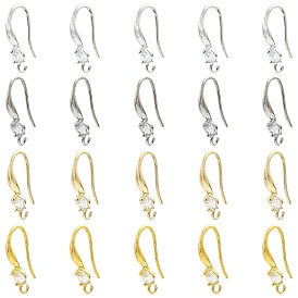 40 шт. 4 цвета латунь микро паве прозрачный кубический цирконий кольца серьги фурнитура