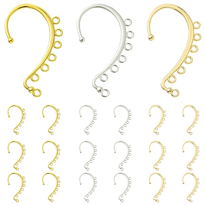 18 pcs 3 couleurs alliage oreille manchette résultats, boucles d'oreilles à enrouler grimpeur, avec boucles horizontales, plaqué longue durée