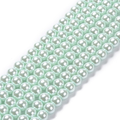 Perles de verre de qualité A, nacré, ronde