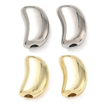Brass Beads, Kidney Bean, Cadmium Free & Lead Free, Rack Plating, Long-Lasting Plated