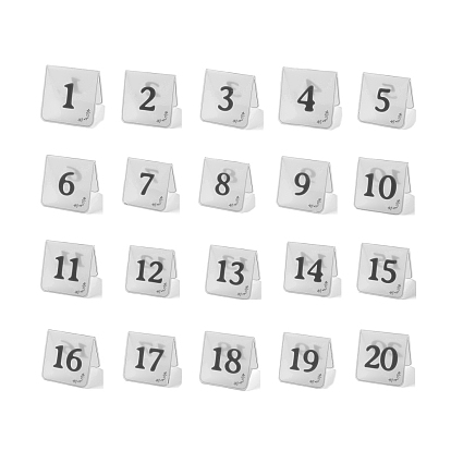 Signo de número de mesa de tienda de acrílico, tablero de señalización de reserva, letrero de escritorio, para la boda, hotel, restaurante, número 1~20
