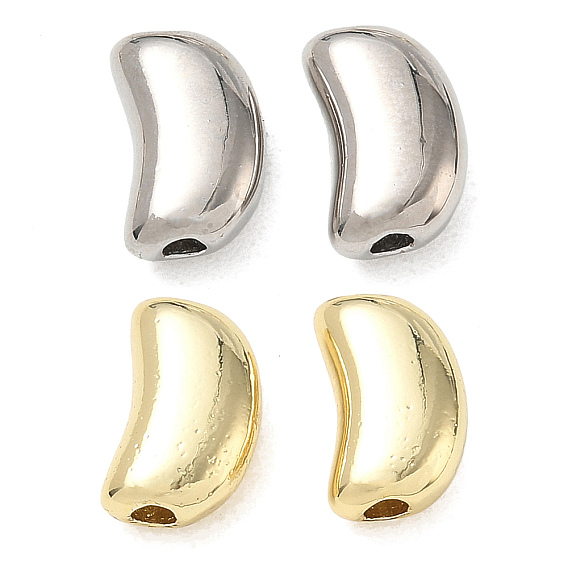 Brass Beads, Kidney Bean, Cadmium Free & Lead Free, Rack Plating, Long-Lasting Plated