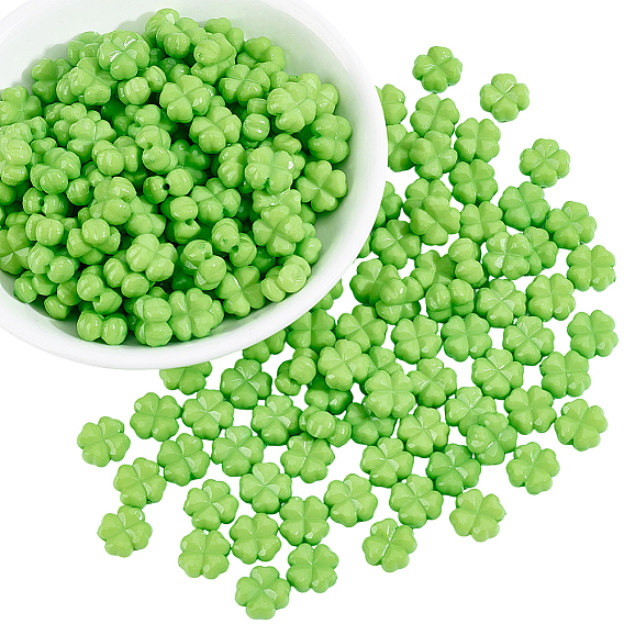 200 непрозрачные акриловые бусины, граненый клевер
