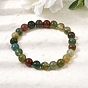 8MM Natural Indian Agate Round Beaded Stretch Bracelets for Women