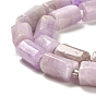 Natural Kunzite Beads Strands, with Seed Beads, Faceted, Column
