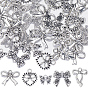 50Pcs 5 Style Tibetan Style Alloy Pendants, Bowknot Charms