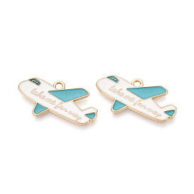 Подвески из эмали и сплава, самолет со словом унеси меня далеко, золотой свет