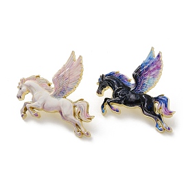 Булавки с конской эмалью, булавки для лацканов из сплава для одежды рюкзака, золотой свет