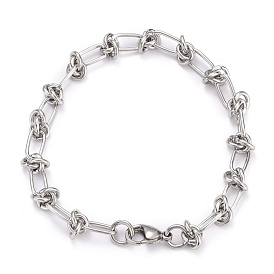 304 Stainless Steel Link Chain Bracelets, with Lobster Claw Clasps