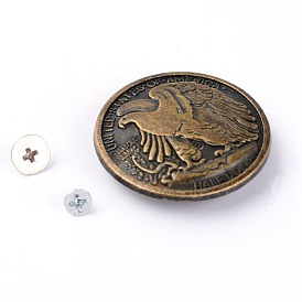 Legierung & Eisenhandwerk massiver Schraubniet, DIY Leder Handwerk Nagel, flach rund mit Adler