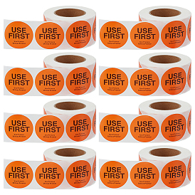 8 рулоны бумажных самоклеящихся этикеток, плоский круглый с первым использованием слова
