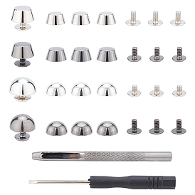 Zinc Alloy Jewelry Box Drawer Handles & Leather Tools & Alloy Studs Rivets & Iron Screwdriver