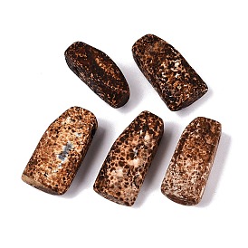 Natural Tree Bark Agate Pendants, Rectangle Charms