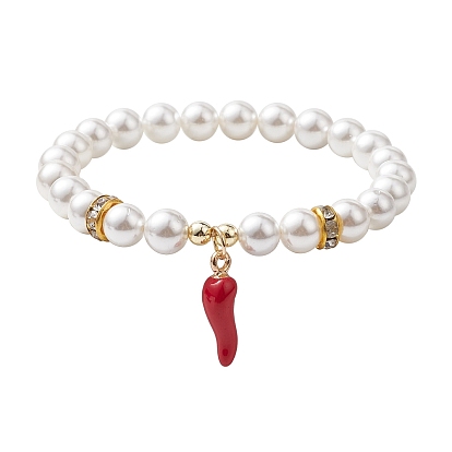 8 Эластичные браслеты с круглыми ракушками и жемчугом диаметром мм, Женские браслеты с подвесками из эмали из сплава перца чили