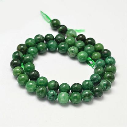 Round Natural African Jade Beads Strands, Undyed