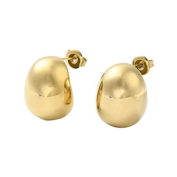 304 овальные серьги-гвоздики из нержавеющей стали для женщин