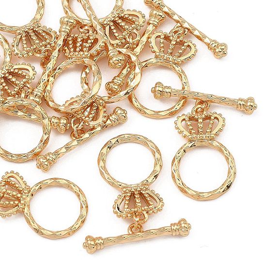 SHEGRACE Crown Brass Toggle Clasps, Lead Free & Cadmium Free & Nickel Free