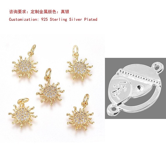 Латунные микро проложить кубического циркония подвески, с целью перехода в кольце, долговечный, солнце