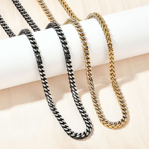 5мм 304 ожерелья из нержавеющей стали с пшеничной цепочкой для женщин и мужчин, вакуумное покрытие pvd