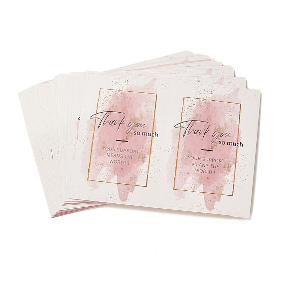 Спасибо стикер, бумажные герметизирующие наклейки с покрытием, прямоугольник с рисунком слова, для подарочной упаковки уплотнительная лента