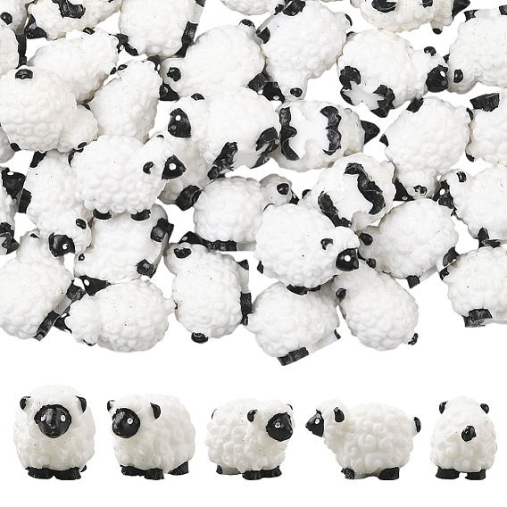 40 шт. миниатюрные украшения из смоляной овцы, аксессуары для домашнего кукольного домика с микро-ландшафтом, притворяясь опорными украшениями